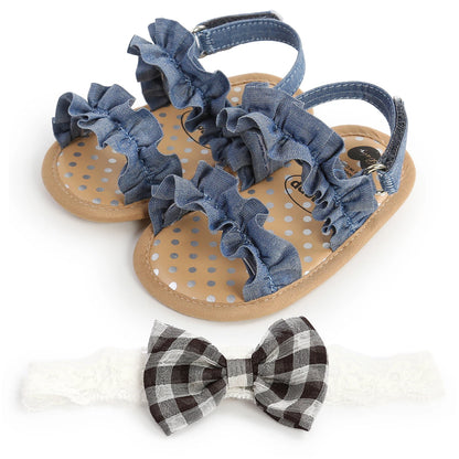 Fashion Newborn Infant Baby Girls Sandals Cute Summer Soft Sole Flat Princess Shoes Infant Non-Slip First Walkers