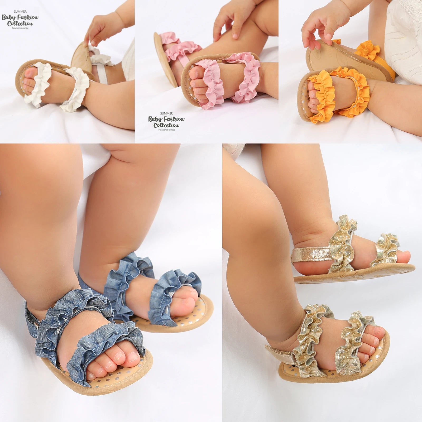 Fashion Newborn Infant Baby Girls Sandals Cute Summer Soft Sole Flat Princess Shoes Infant Non-Slip First Walkers