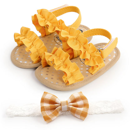 Fashion Newborn Infant Baby Girls Sandals Cute Summer Soft Sole Flat Princess Shoes Infant Non-Slip First Walkers